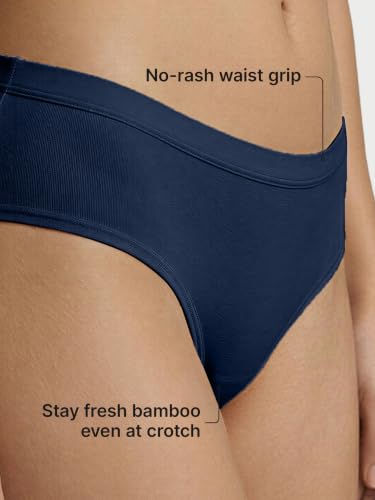 Image of Enamor Bamboo Cotton IP01, Mid Waist Women's Hipster Panty - 3X Softer, 4X More Absorbent, Antimicrobial, No-Pinch Waist, All-Day Comfort