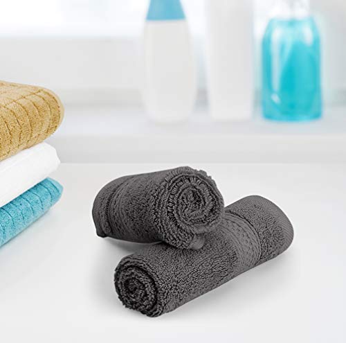 Utopia Towels - Luxury Wash Cloths Set (12 x 12 Inches) 600 GSM 100% Cotton Ring Spun, Highly Absorbent and Soft Feel Washcloths for Bathroom, Spa, Gym, and Face Towel (Grey) (216 Pack)