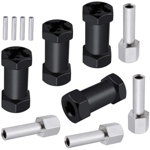 4-Pack HobbyPark RC Wheel Spacers 12mm Hex Drive Hubs Combiner Coupler Aluminum 25mm Offset...