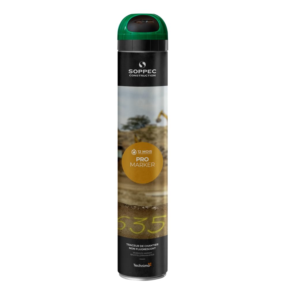 Soppec Green Line Marking Spray 750ml Temporary Pro Marker Paint Survey x12