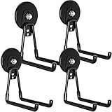 MVP BOY Heavy-Duty Storage Magnetic Hooks，No Need for Drilling, with Anti-Slip Coating, Suitable for Garages, Workshops, Kitchens, Storage Cabinets, RVS, Garden Tool Storage (Black 4 pcs)