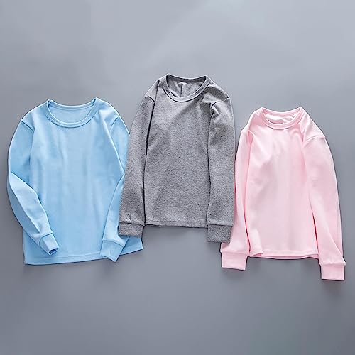 Toddler Girl Boys Crewneck Sweatshirt Long Sleeve Solid Color Pullover Tops Little Kid Fall Winter3