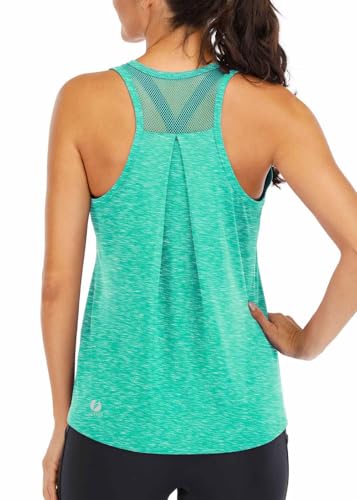 Image of ICTIVE Workout Tops for Women Loose Fit Racerback Mesh Backless Muscle Tank Running Shirts