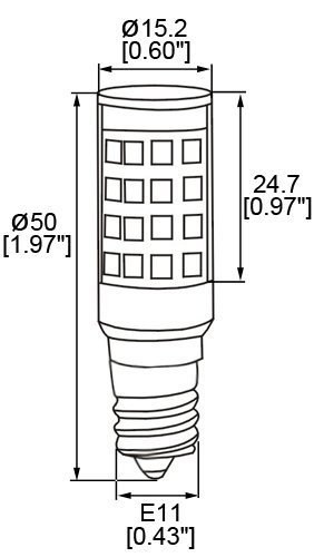 Hero-Led De11-45S-Ww Dimmable Mini Candelabra E11 Base T4 Jd 120V Led Halogen Replacement Bulb, 3.5W, 35W Equivalent, Warm White 3000K, 5-Pack #TOP4