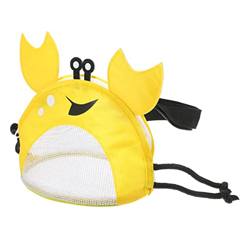 BESPORTBLE Crab Shaped Beach Shell Bag Breathable Mesh Pocket PVC Material Strap Crossbody Handbag for Outdoor Shell Collecting and Pool Parties