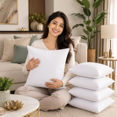 Image of JDX Hotel Microfiber Cushion (16X16 Inches Set of 5, White)
