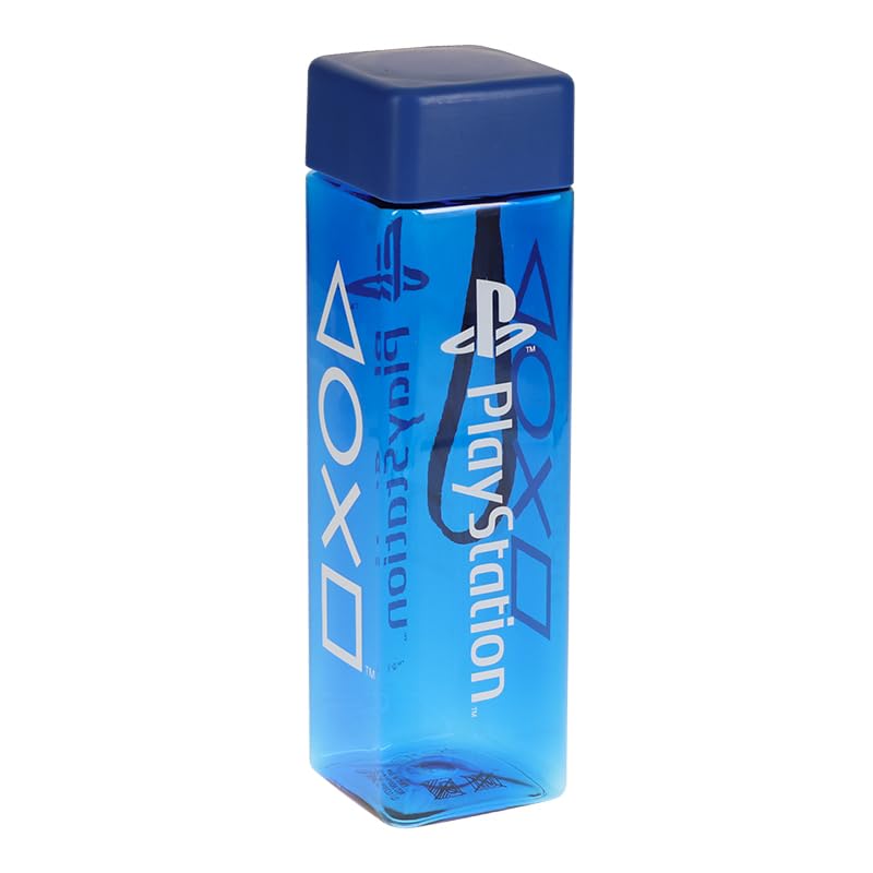PlayStation Paladone Square Travel Plastic Water Bottle with Wrist Strap Gifts 500Ml (17 Fl Oz), Blue, 500 ml - Image 3