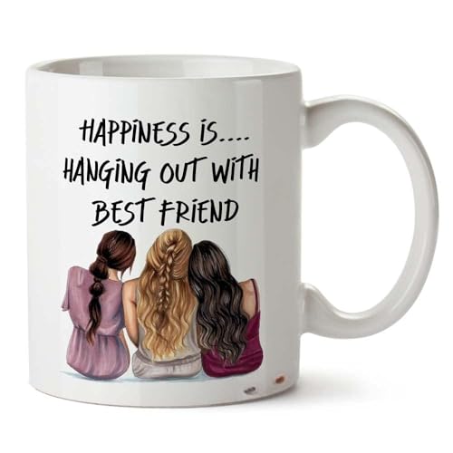Image of Funny Bestie with Friendship Quotes Printed 325 ml Ceramic Coffee Mug /Tea Cup Gift for Girls, Best Friends, Sister Mom, Wife, Girlfriend 325 ml (Best Friend-12)