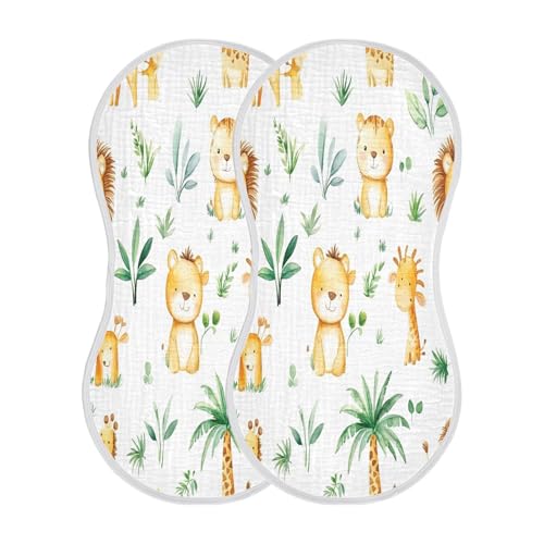 Cartoon Animals Burp Cloths Cotton Baby Washcloths,Large 22x11in Burping Cloth Absorbent and Soft for Newborn Baby Boys and Girls,1 Pack2