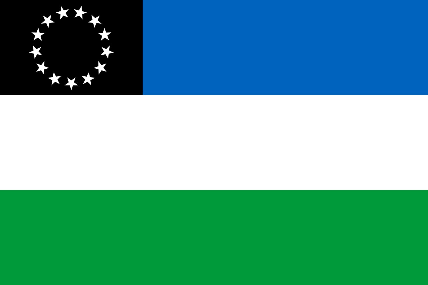 Drapeau de la province de Río Negro en format paysage résistant pour mât