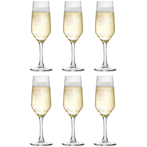 Copa de champán Varna de Libbey – 18 cl/180 ml – set de 6 – forma clásica – resistente al lavado en lavavajillas