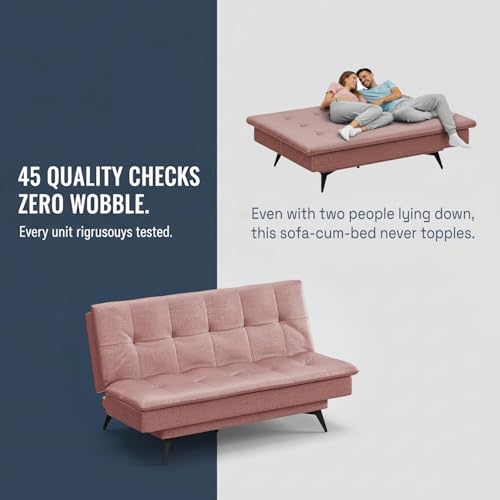 Image of Wakefit Flexia Sofa Cum Bed - Three Seater - Reflection Series Rose Brown