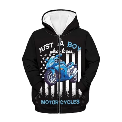 Cars Theme Boys 8-16 Years Zip Up Hoodie Comfy Long Sleeve with Pockets Casual Kid Hooded Sweatshirts