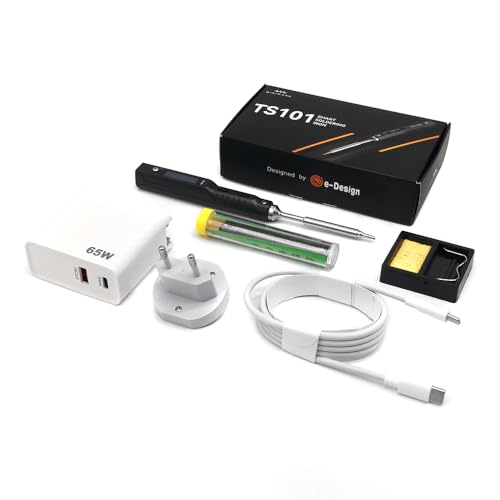 MINIWARE TS101 Lötkolben Schweißgerät B2 Tips USB-C PD EU-Steckernetzteil Kit Tragbar Digit 65W Schnelles Aufheizen Temperatur Einstellbar 50-400