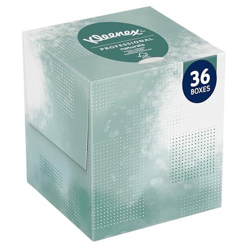 Kleenex® Professional Naturals Facial Tissue, Bulk (21272), 2-Ply, White, Upright Facial Tissue Cube Boxes for Business (90 Tissues/Box, 36 Boxes/Case, 3,240 Tissues/Case)