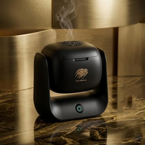 Smart Bakhoor Burner 90 Rotational High-capacity Rechargeable Battery Portable & Multi-Purpose For Home Car &Office