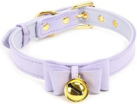 Succuba Bell Choker Collar Necklace Lolita Bow Collar Choker Kitty Velvet Necklace for Women and Men (G4)