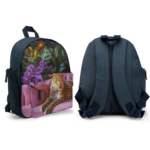 Leopard Sofa Cute Backpack Lightweight Mini Shoulder Bag Travel Daypack for Camping Picnic Blue-style4