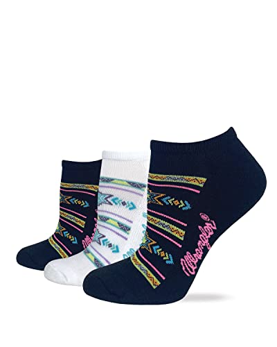 Wrangler Women's Ultra Dri Low Cut Seamless Toe Aztec Steerhead Pattern Socks (3 Pairs)