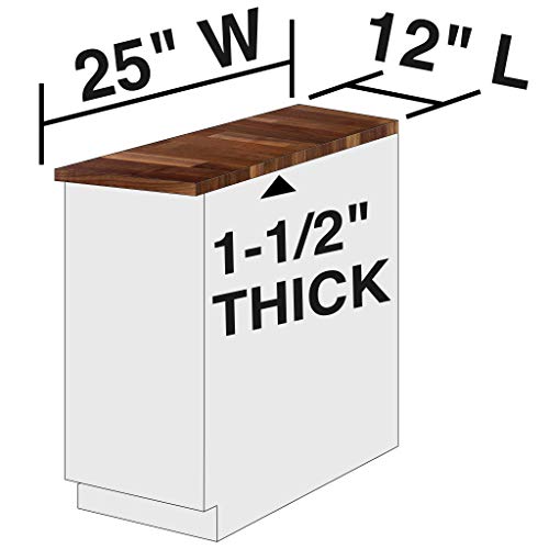 John Boos WALKCT-BL1225-O Blended Walnut Counter Top with Oil Finish, 1.5