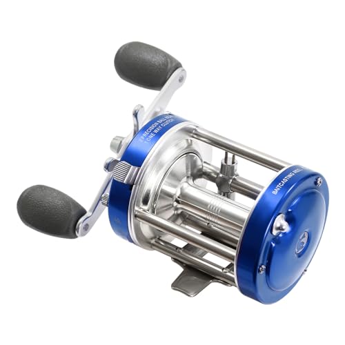 Round Baitcasting Reel Left Hand 2BB＋1RB Fishing Baitcasting Reel 4.2:1 Gear Ratio Beach Casting Reel For Catfish Salmon Eel Striped Bass Tuna and Inshore and Deep Sea Fishing (Blue)