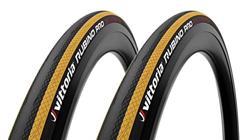 Vittoria(ヴィットリア) RUBINO PRO CLINCHER G2.0(ルビノプロ クリンチャー G2.0) ロード用タイヤ 700×25C 2本セット (ブラック×イエロー)