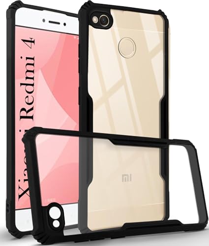Image of Jkobi Back Case Cover for Xiaomi Redmi 4 (Shockproof with Polycarbonate Clear Panel | Professional Black)
