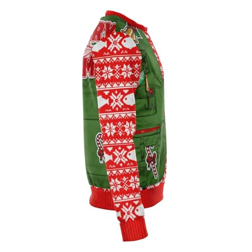 Fishing Vest Print Christmas Sweatshirt, alternative view 4