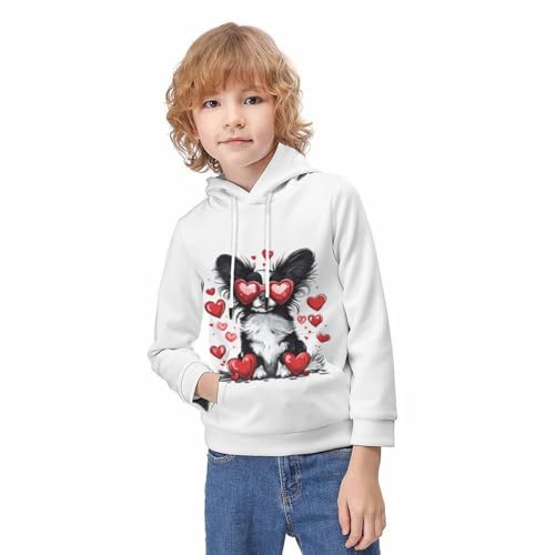 Enfants imprimé 3D pull avec grande poche chaton mignon