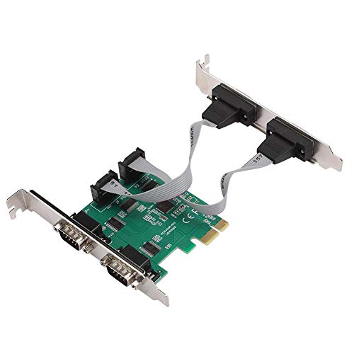 ASHATA 4 Port PCI Express Serial, Expansion Card Adapter Converter PCI-E RS232 4-Port Serial Port 2.5Gb/s Full-Duplex Channel, Systems: for Windows/for Linux