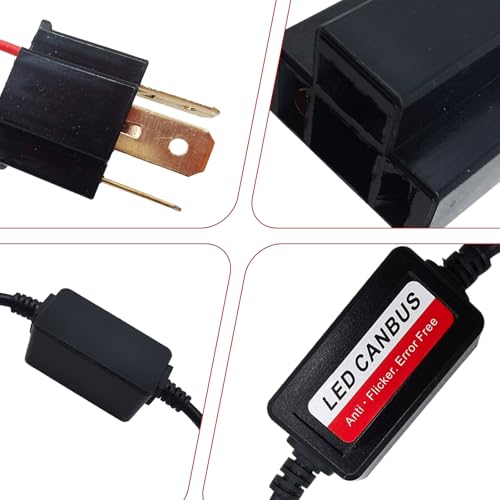 2 PCS H4/9003 LED Light Bulb Decoder Anti Flicker miniatura 4