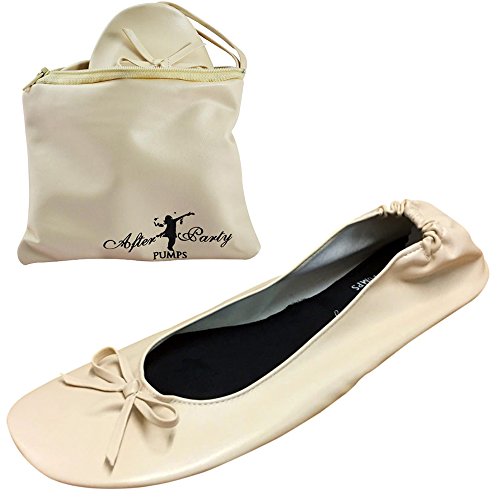 After Party Pumps® Zapatos Enrollables para Mujer Zapatos Plegables con Bolsa de Transporte 3 Gamas Original Animal Lentejuelas, beige, 38/39 EU