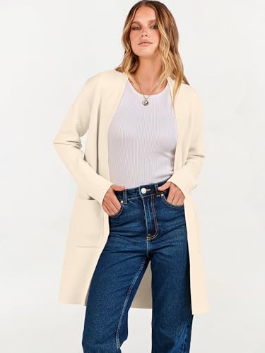 Image of ANRABESS Cardigan Sweater for Women Casual 2026 Fall Fashion Coat Long Sleeve Open Front Knit Coatigan Outwear