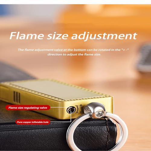 Encendedor ajustable a butano, resistente al viento, metal negro miniatura 5