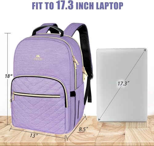 Image of MATEIN 17 Inch Laptop Backpack, Womens College Backpack for School | Water Resistant, Stylish Student Computer Backpack, for Campus, Nurse, Daily, Carry Bag Daypack