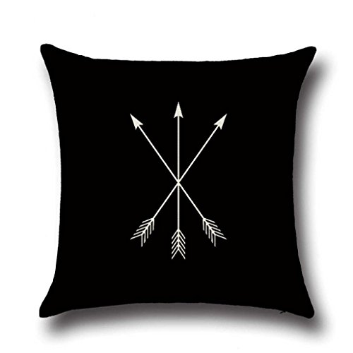 Goodtrade8 GOTD 18x18 Pillowcase Arrows Throw Pillow Case Cushion Cover Gifts Decorations Ornaments Decorative Decor (Black)