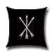 Gotd 18x18 Pillowcase Arrows Throw Pillow Case Cushion Cover Gifts For Decorations Ornaments Decorative Decor (Black)