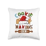Christmas Cookie Baking Crew Co. Cookie Baking Crew Pajama Family Christmas Gingerbread Team Throw Pillow, 16x16, Multicolor