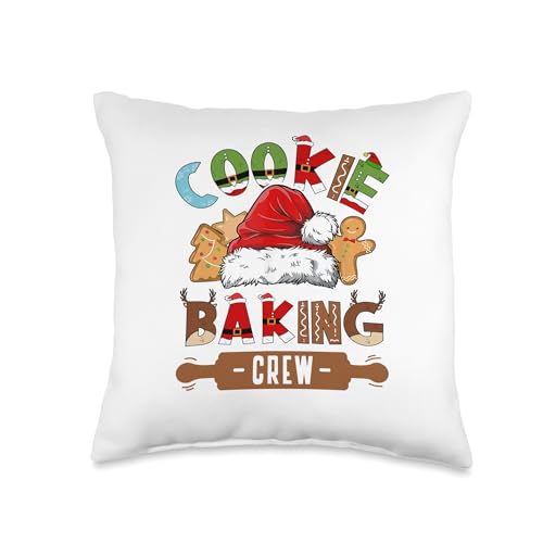 Christmas Cookie Baking Crew Co. Cookie Baking Crew Pajama Family Christmas Gingerbread Team Throw Pillow, 16x16, Multicolor