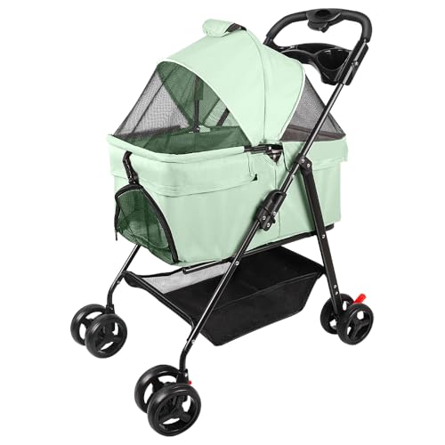 Carrito para gatos y perros con 4 ruedas de seguridad y cómodo cojín extraíble