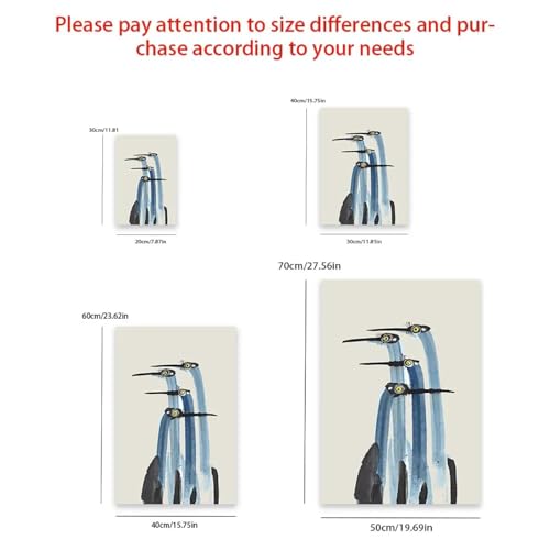 Salon et chambre sans âme ? Toile oiseau abstrait bleu 60x90cm