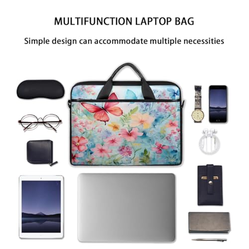 Bolso para portátil flores acuarela mariposa 15" miniatura 7