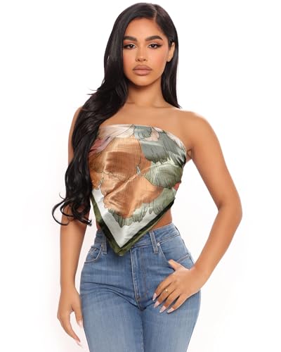 AWAYTR 35” Satin Head Scarf for Women 3Pcs Silk Scarf for Hair Scarf Satin Hair Bandana Women Headscarf Hair Wrap Scarf Neck (Green/Pink/Blue)