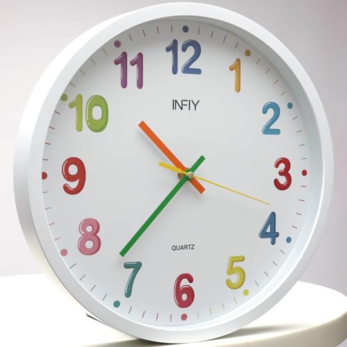 INFIY Orologio da parete per bambini, senza