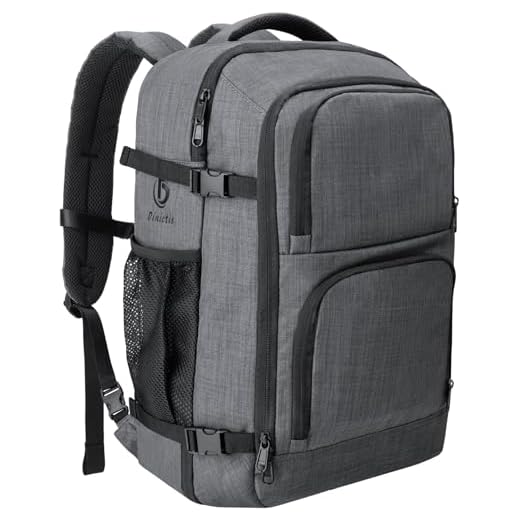 Dinictis Mochila de viagem de 40 L, aprovada em voo, mala de viagem para viagem, item pessoal, bolsa de viagem para laptop de 17 polegadas - cinza escuro