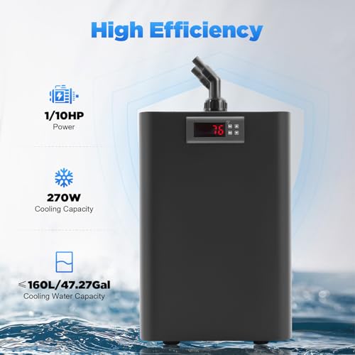 image for MOQNISE Aquarium Chiller 42gal 1/10HP Fish Tank Water Cooler for Coral