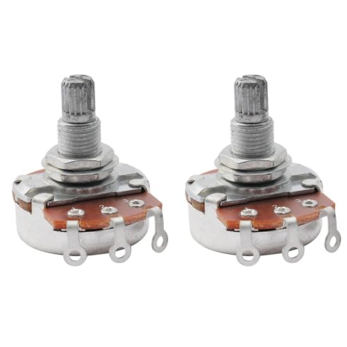 Musiclily B500K Metric Split Shaft Pots Linear Taper Potentiometers for Electric Guitar Bass (Set of 2)