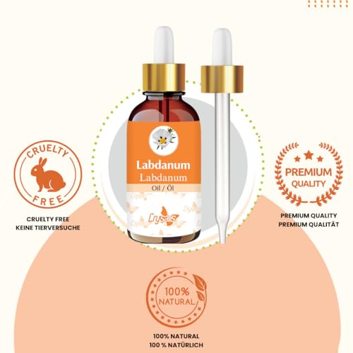 Image of Crysalis Labdanum Oil 30 ml (1.01 fl oz) - Ancient Resin Aromatic Oil for Natural Perfumery, Amber Blends & Grounding Diffusion Formulations