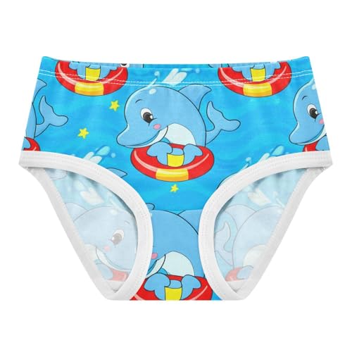 Bright Toddler Girls Underwear 2t Cotton Cute Panties Girl Cute Cartoon Dolphins Blue Kids Undies Briefs