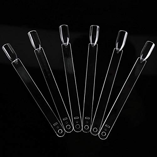 200 Pieces Nail Swatch Sticks Clear Square Nail Tips Nail Color Display Sticks Nail Swatches With Metal Screw Holder Fan Shaped Plastic Sample Sticks #TOP5